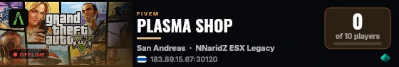 PLASMA SHOP live status badge