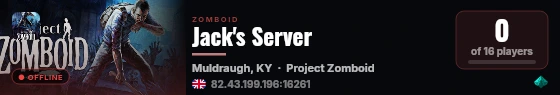 Jack's Server live status badge