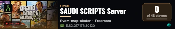 SAUDI SCRIPTS Server live status badge