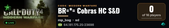 BR=*= Cobras HC S&D live status badge