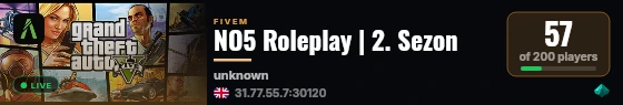 NO5 Roleplay | 2. Sezon live status badge