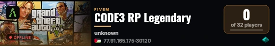 CODE3 RP Legendary live status badge