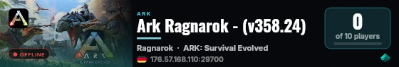 Ark Ragnarok - (v358.24) live status badge