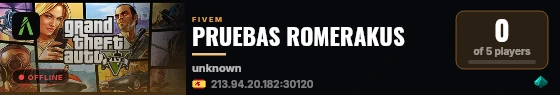 PRUEBAS ROMERAKUS live status badge