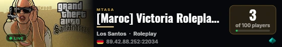 [Maroc] Victoria Roleplay #Version 3.0 live status badge