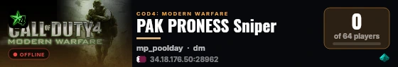 PAK PRONESS Sniper live status badge