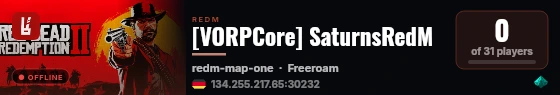 [VORPCore] SaturnsRedM live status badge