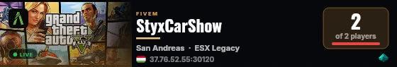 StyxCarShow live status badge