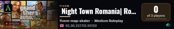  Night Town Romania| Roleplay live status badge