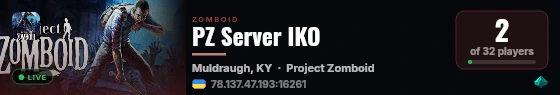 PZ Server IKO live status badge