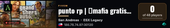 punto rp | 🥷mafia gratis🥷 👮policias👮🚑ems🚑👨‍🔧mecanicos👨‍🔧🦸staff 24/7🦸 live status badge