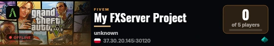 My FXServer Project live status badge
