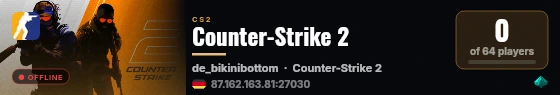 Counter-Strike 2 live status badge