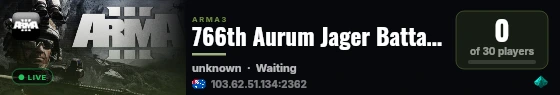 766th Aurum Jager Battalion | https://discord.gg/6rSQ6PPZhx live status badge