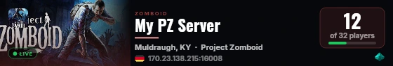 My PZ Server live status badge