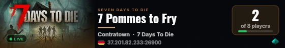 7 Pommes to Fry live status badge