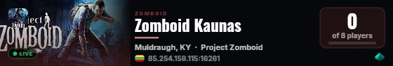 Zomboid Kaunas live status badge