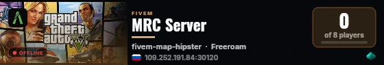 MRC Server live status badge