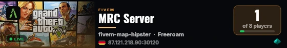 MRC Server live status badge
