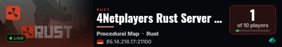 4Netplayers Rust Server - OK live status badge