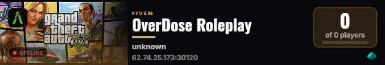 OverDose Roleplay live status badge