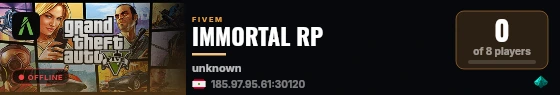 IMMORTAL RP live status badge