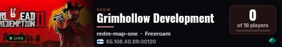 Grimhollow Development live status badge