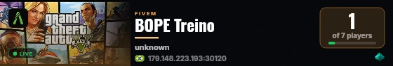 BOPE Treino live status badge