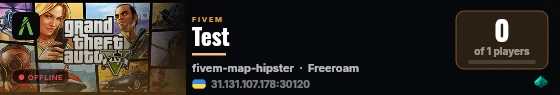 Test Server live status badge