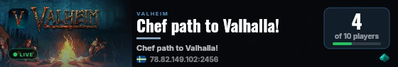 Chef path to Valhalla! live status badge