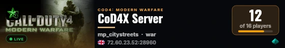CoD4X Server live status badge