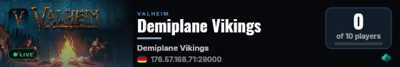 Demiplane Vikings live status badge
