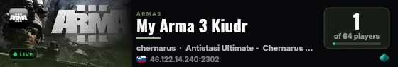 My Arma 3 Kiudr live status badge