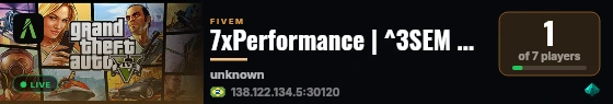 7xPerformance | ^3SEM WL | ^4☠FAVELAS | ^8🌈LGBTQ+ | ^ live status badge