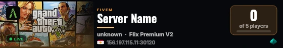 Server Name live status badge