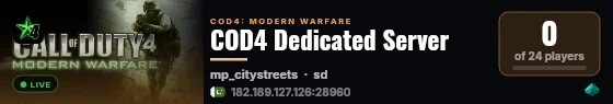 COD4 Dedicated Server live status badge