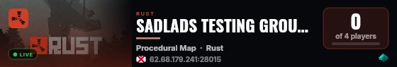 SADLADS TESTING GROUND live status badge