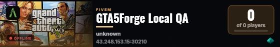 GTA5Forge Local QA live status badge