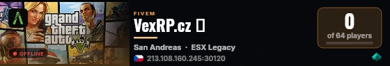 VexRP.cz ✦  live status badge