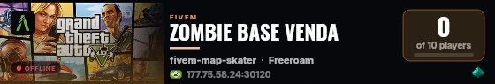 ZOMBIE BASE VENDA live status badge