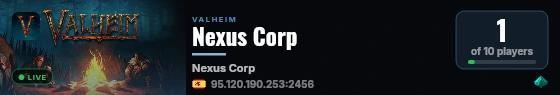 Nexus Corp live status badge