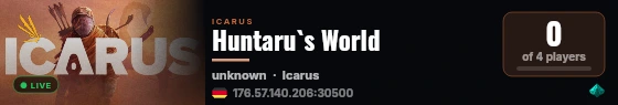 Huntaru`s World live status badge