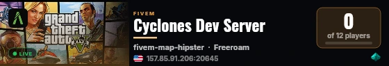 Cyclones Dev Server live status badge