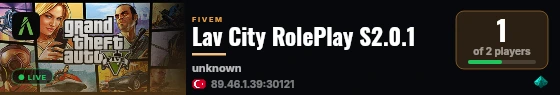 Lav City RolePlay S2.0.1 live status badge