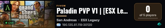 Paladin PVP V1 | [ESX Legacy] live status badge