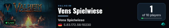 Vens Spielwiese live status badge