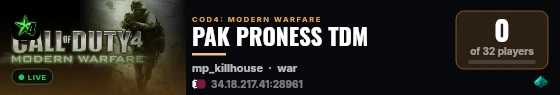 PAK PRONESS TDM live status badge
