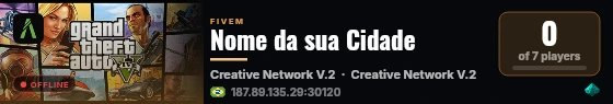 Nome da sua Cidade live status badge