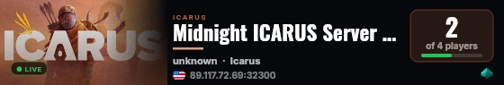 Midnight ICARUS Server by g-portal.com live status badge
