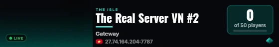 The Real Server VN #2 live status badge